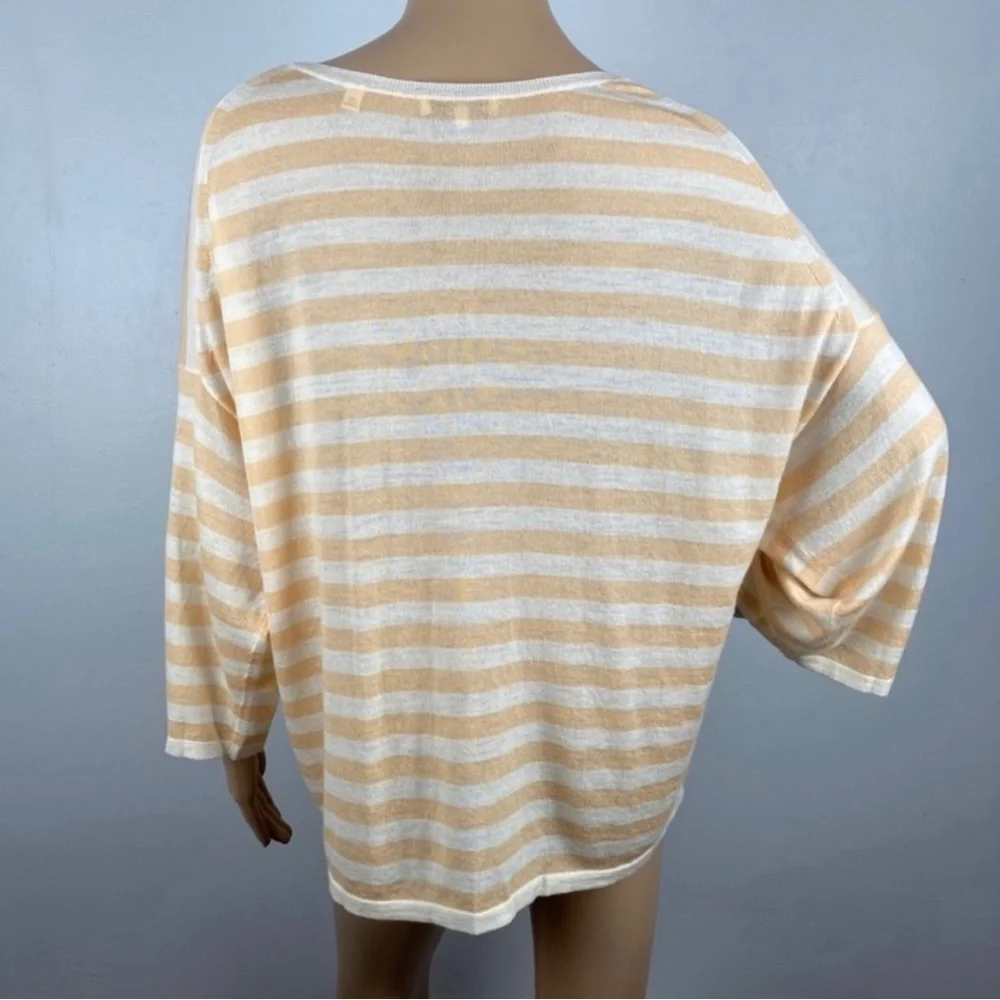 NEW VINCE STRIPED WOOL BLEND TEE - Picture 5 of 5